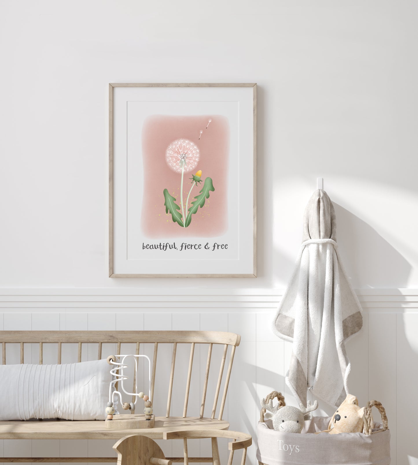 Beautiful, fierce & free - Dandelion Clock Print
