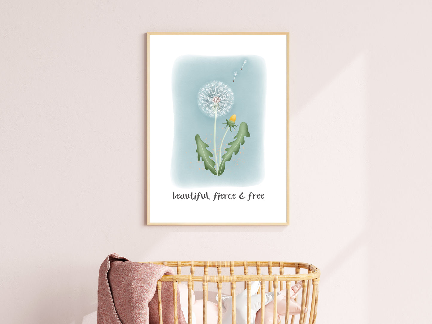Beautiful, fierce & free - Dandelion Clock Print