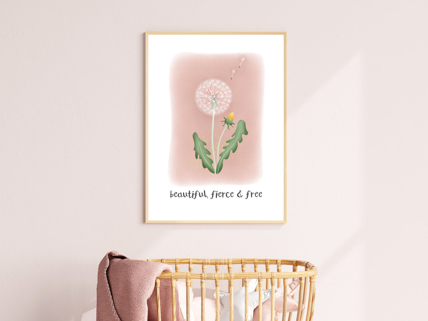 Beautiful, fierce & free - Dandelion Clock Print