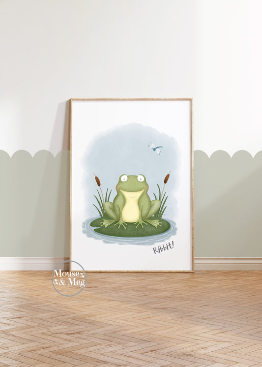 Frog on Lily Pad - Woodland Print