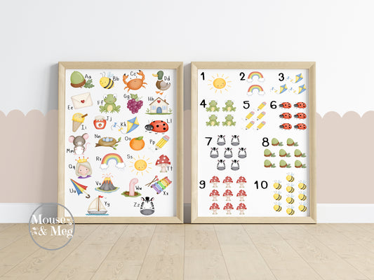 ABC/123 Prints - Set of 2