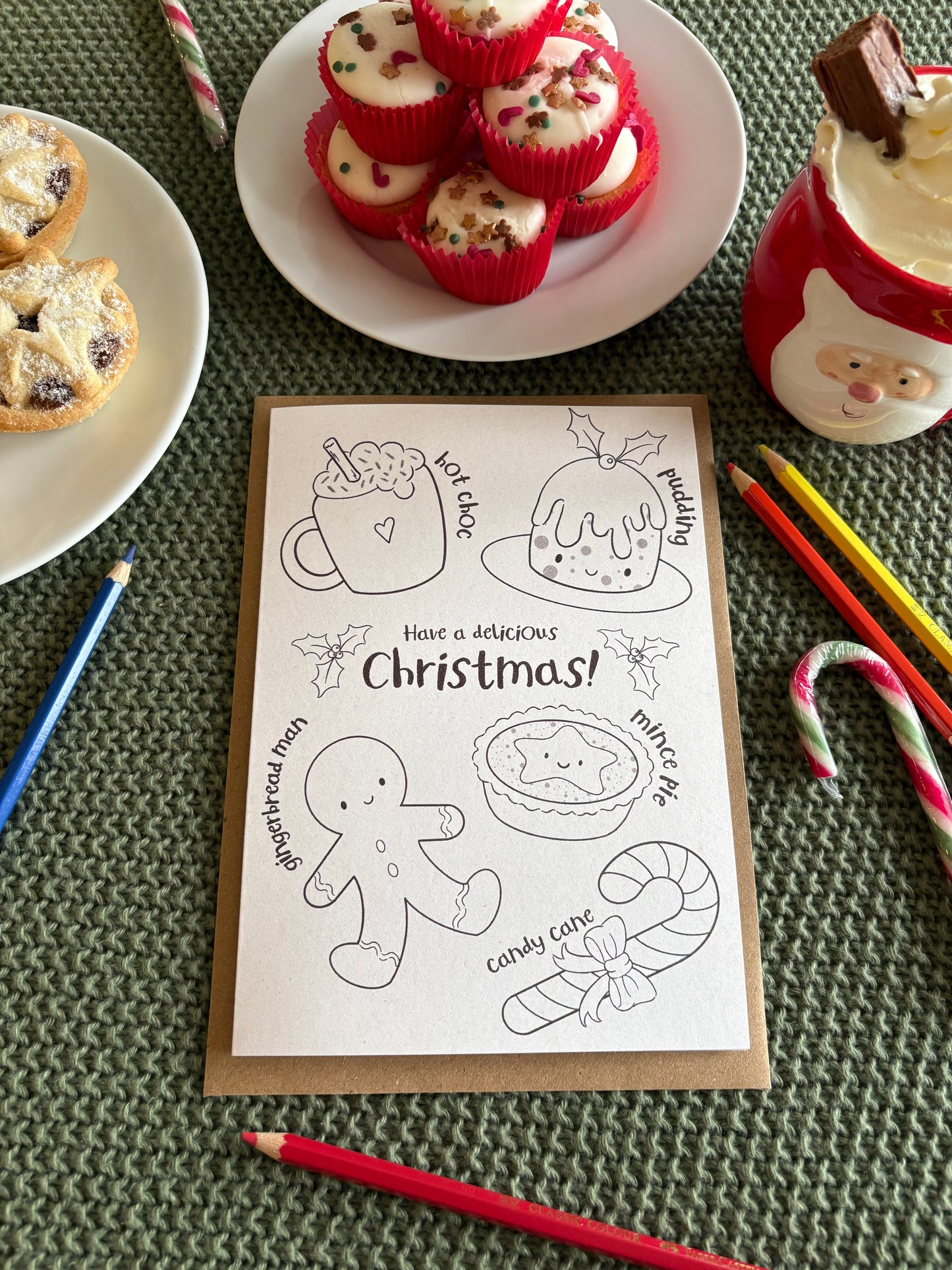 Delicious Christmas Colouring Card