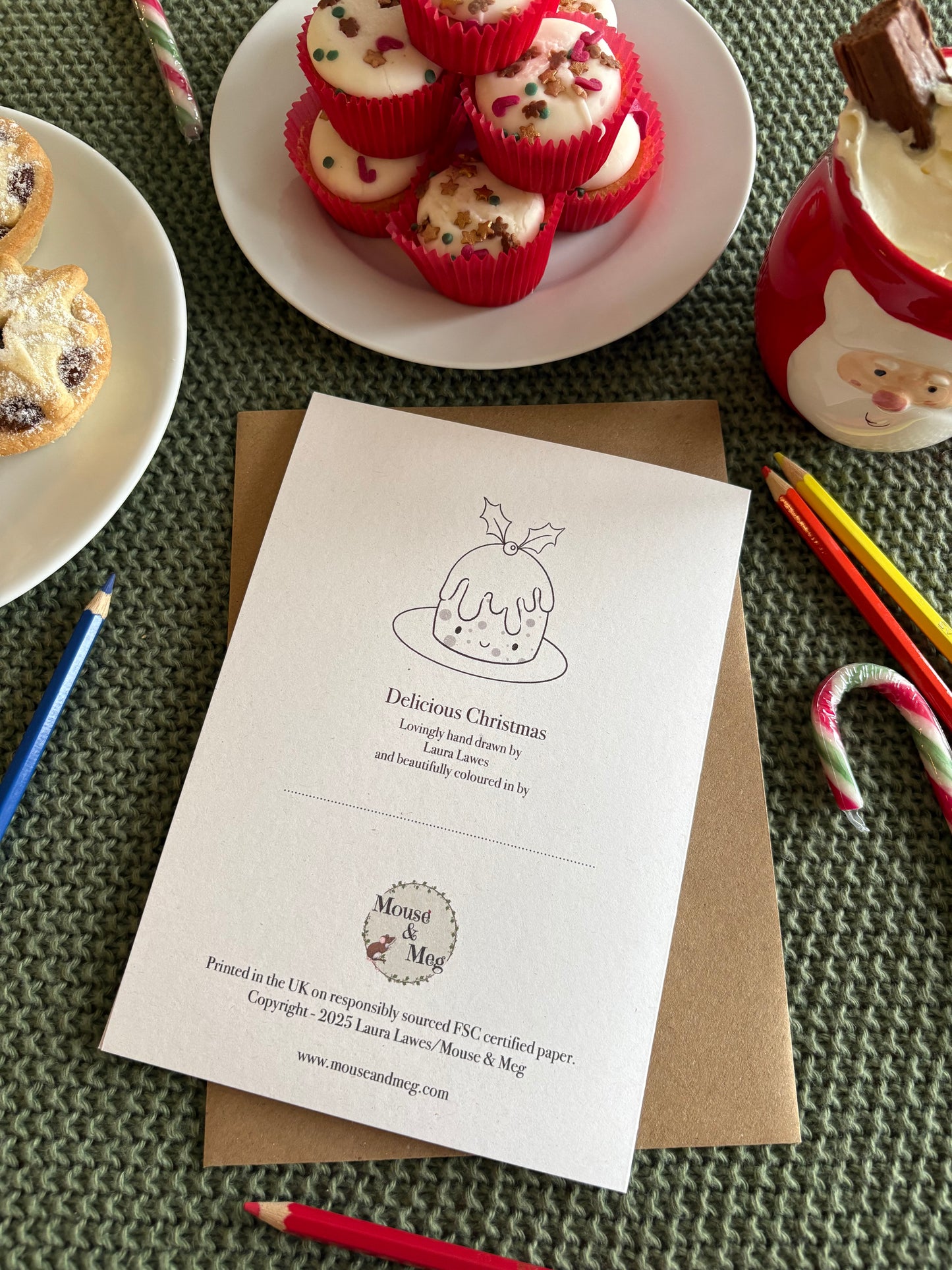 Delicious Christmas Colouring Card