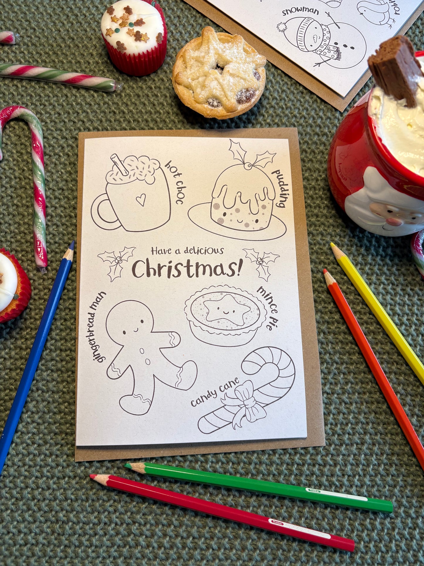 Delicious Christmas Colouring Card