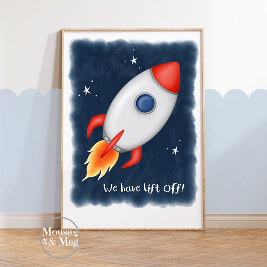 Lift Off! Rocket Ship Print