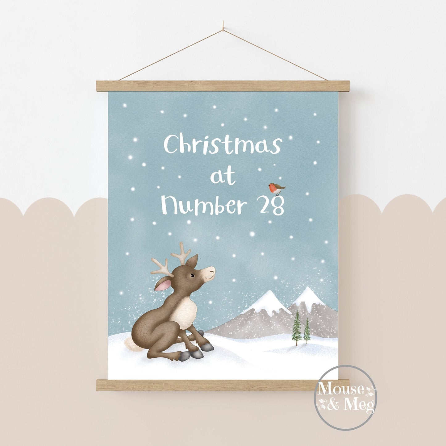 House Number Christmas Print