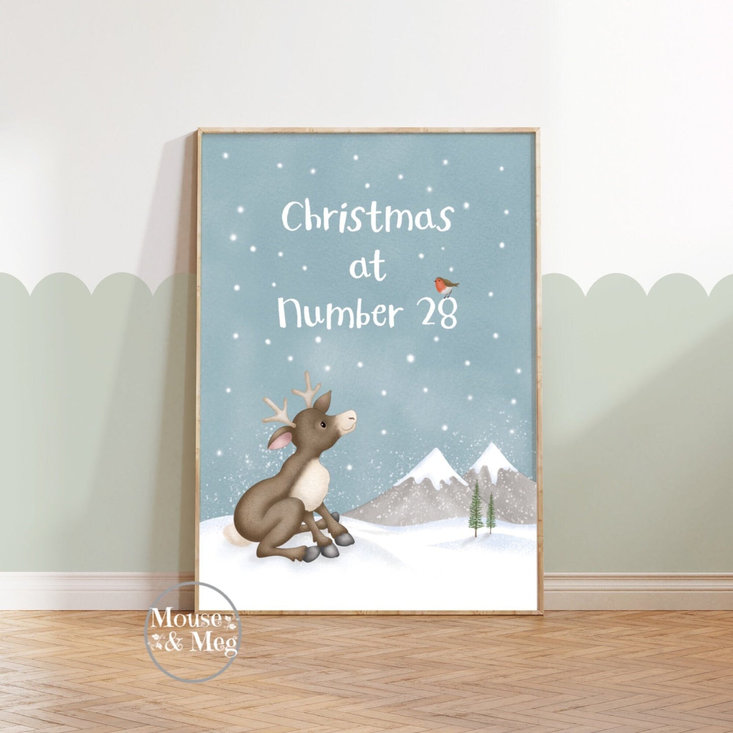 House Number Christmas Print