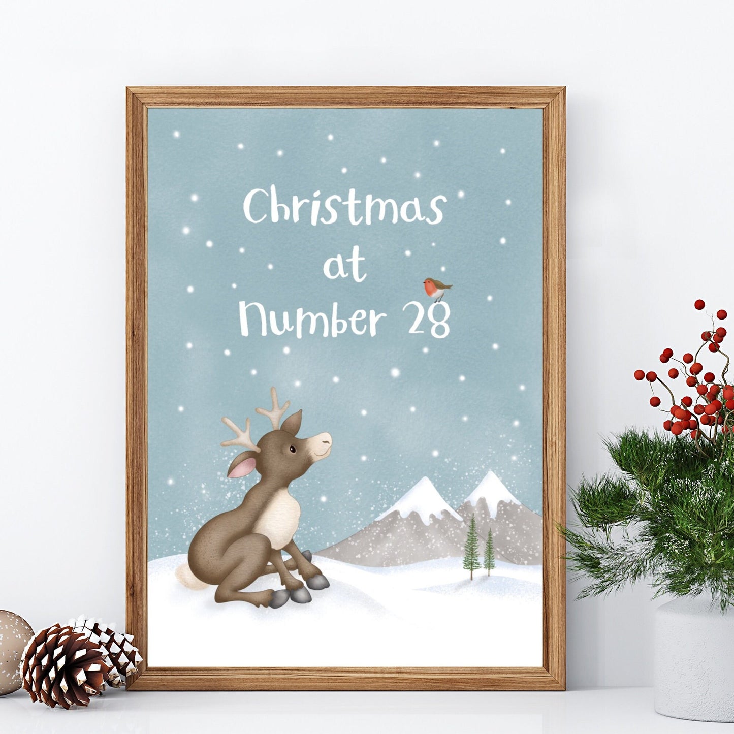 House Number Christmas Print